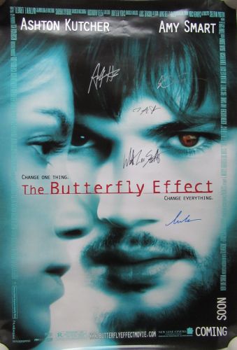 The BUTTERFLY EFFECT Cast Signed Movie Poster